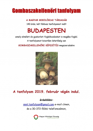 gombaszakellenőr tanfolyam 2019 Budapest